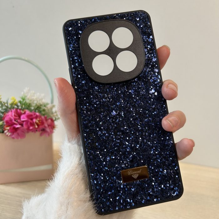 Чохол на xiaomi redmi Note 14 pro plus + 5g силіконова жіноча накладка з блискітками (синій) - Зображення 4