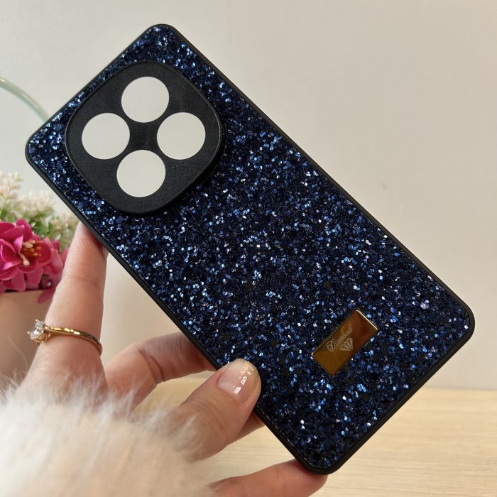 Чохол на xiaomi redmi Note 14 pro plus + 5g силіконова жіноча накладка з блискітками (синій) - Зображення 6