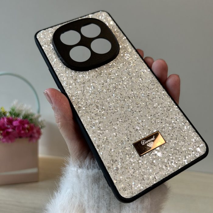 Чехол на xiaomi redmi Note 14 pro plus + 5g силиконовая женская накладка с блестками (белый) - Зображення 8