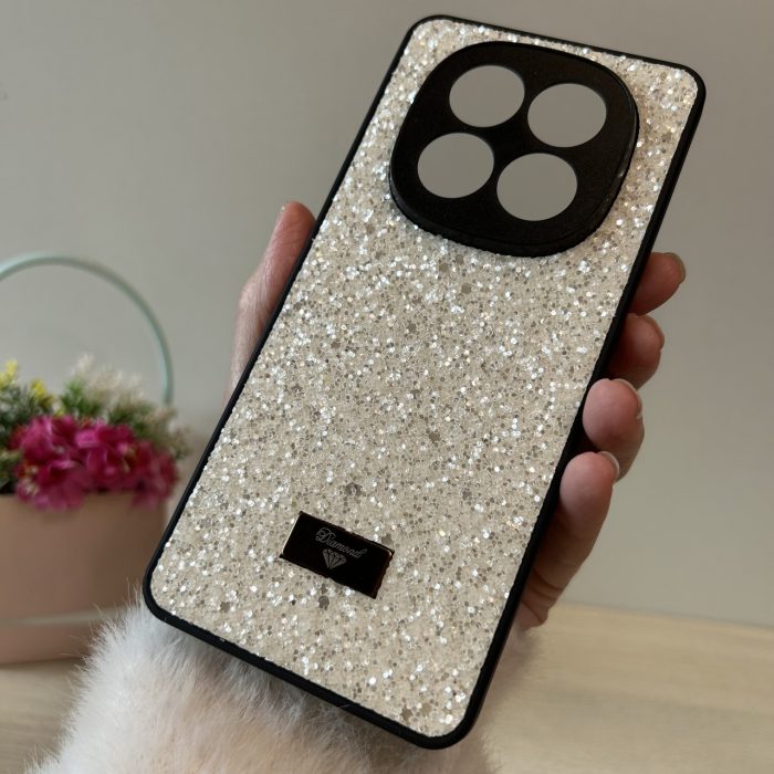 Чехол на xiaomi redmi Note 14 pro plus + 5g силиконовая женская накладка с блестками (белый) - Зображення 7