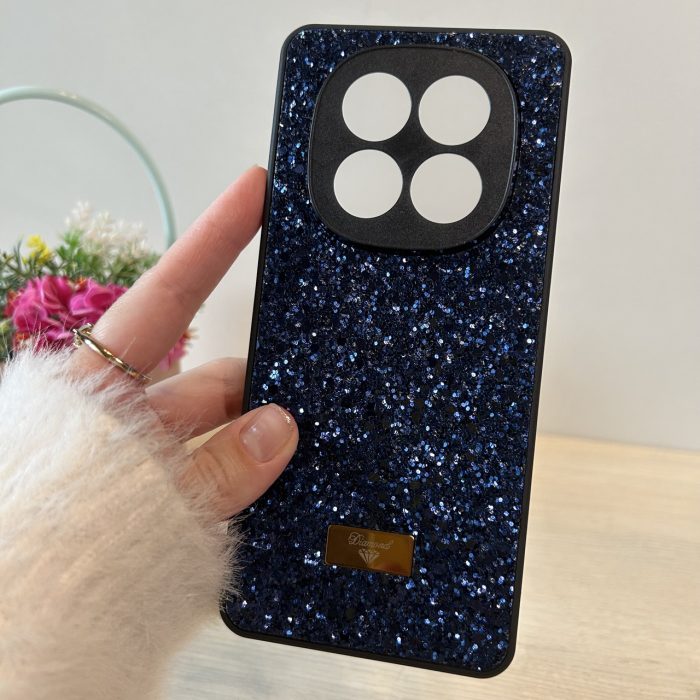 Чехол на xiaomi redmi Note 14 pro 4g силиконовая женская накладка с блестками (синий) - Зображення 3