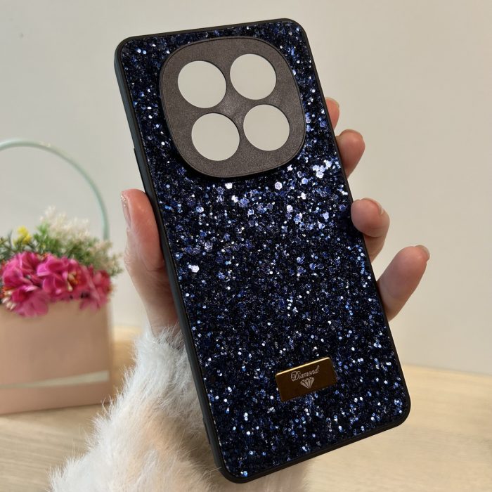 Чехол на xiaomi redmi Note 14 pro 4g силиконовая женская накладка с блестками (синий) - Зображення 5