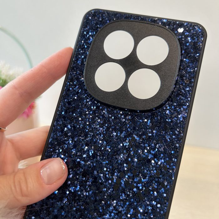 Чохол на xiaomi redmi Note 14 pro plus + 5g силіконова жіноча накладка з блискітками (синій) - Зображення 8