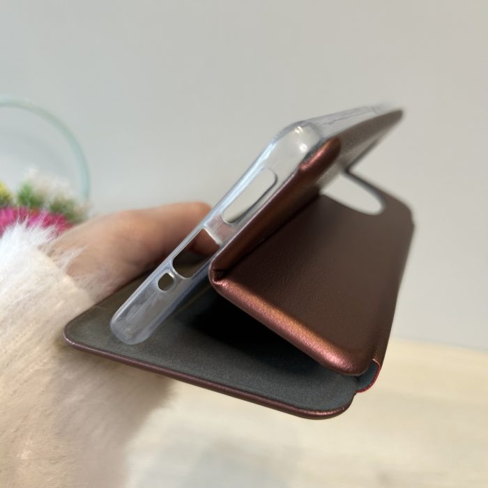 Чохол на xiaomi redmi Note 14 pro 4g книжка підставка на магніті та візитницею Premium (бордо) - Зображення 5