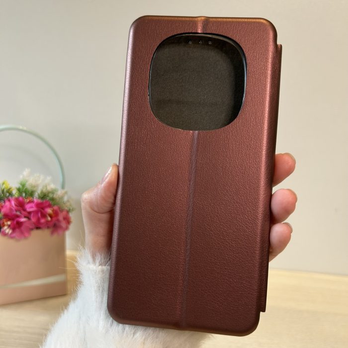 Чохол на xiaomi redmi Note 14 pro 4g книжка підставка на магніті та візитницею Premium (бордо) - Зображення 3