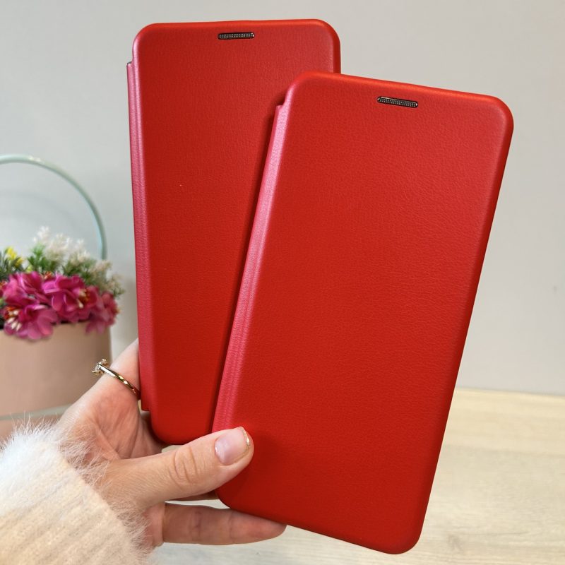 Чохол на xiaomi redmi Note 14 pro 5g книжка підставка на магніті та візитницею Premium (червоний)
