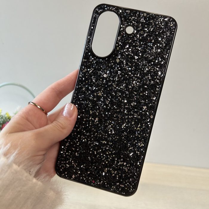 Чехол на xiaomi redmi 13c силиконовая женская накладка блестящая с микрофиброй Diamond shine черный - Зображення 3