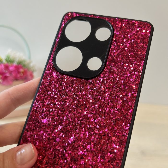 Чохол на xiaomi redmi Note 13 4g силіконова жіноча накладка блискуча Diamond shine червоний - Зображення 7