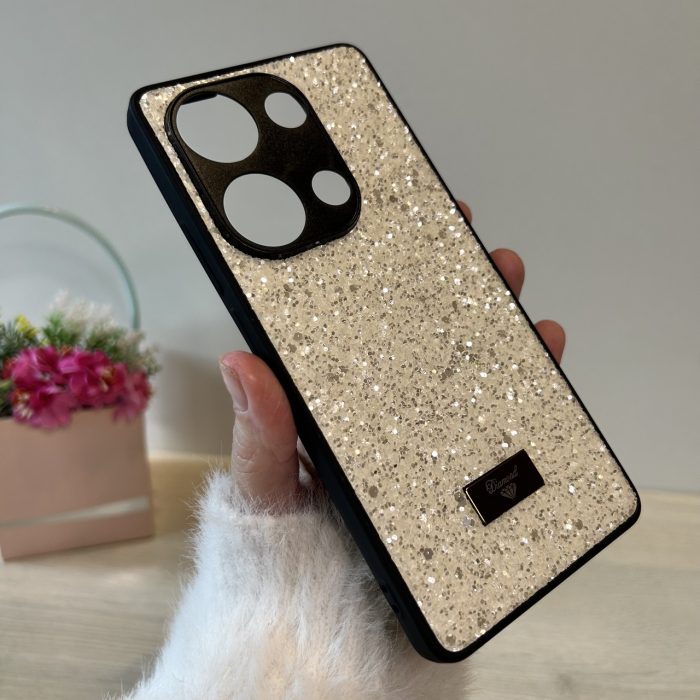 Чохол на xiaomi redmi Note 13 pro 4g силіконова жіноча накладка блискуча Diamond shine чорний білий - Зображення 5