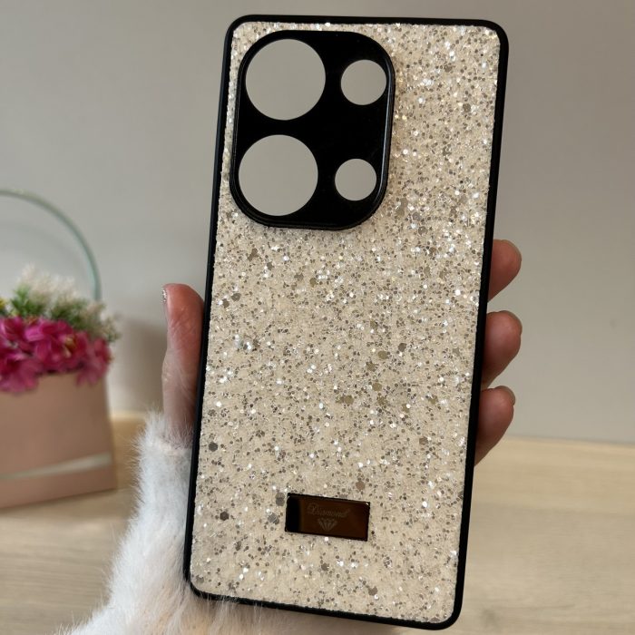 Чохол на xiaomi redmi Note 13 pro 4g силіконова жіноча накладка блискуча Diamond shine чорний білий - Зображення 4