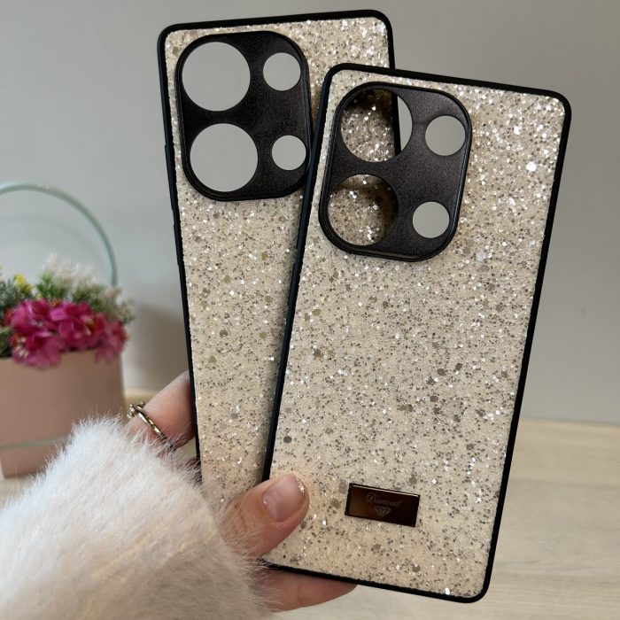 Чохол на xiaomi redmi Note 13 pro 4g силіконова жіноча накладка блискуча Diamond shine чорний білий - Зображення 2