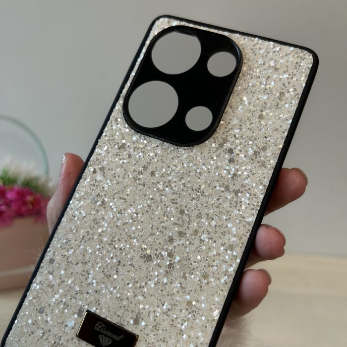 Чохол на xiaomi redmi Note 13 pro 4g силіконова жіноча накладка блискуча Diamond shine чорний білий - Зображення 8