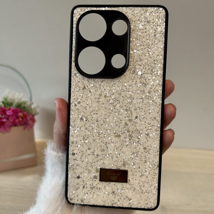 Чохол на xiaomi redmi Note 13 pro 4g силіконова жіноча накладка блискуча Diamond shine чорний білий - Зображення 3