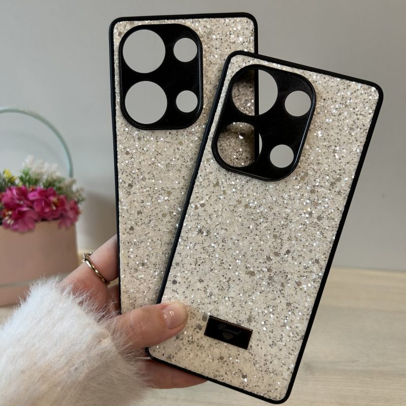 Чохол на xiaomi redmi Note 13 pro 4g силіконова жіноча накладка блискуча Diamond shine чорний білий