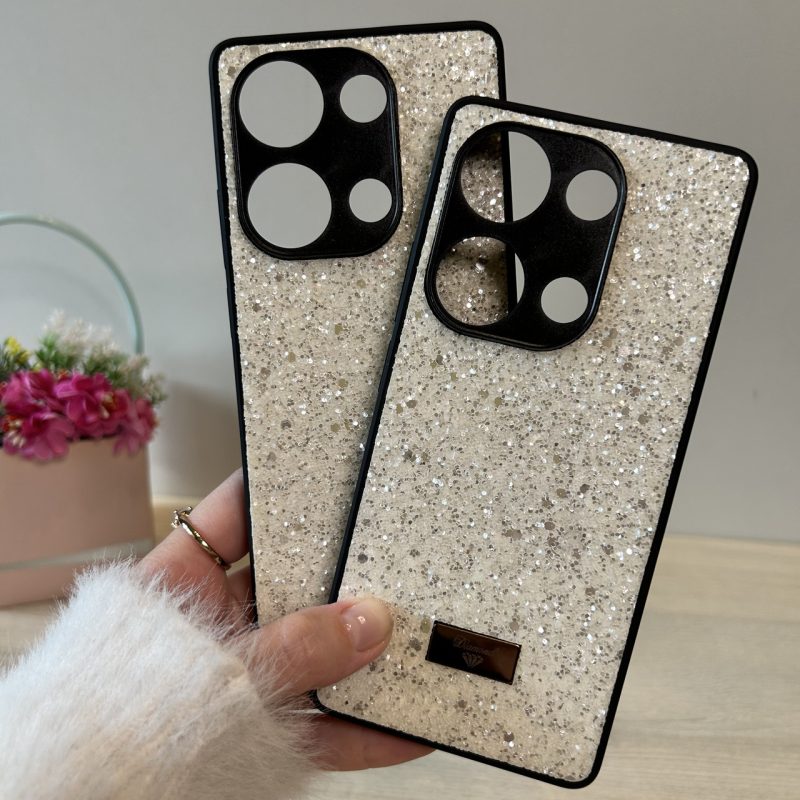 Чохол на xiaomi redmi Note 14s силіконова жіноча накладка блискуча Diamond shine чорний білий