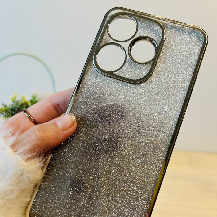 Чохол на xiaomi redmi 13 силіконова жіноча накладка блискучий градієнт сріблястий - Зображення 5