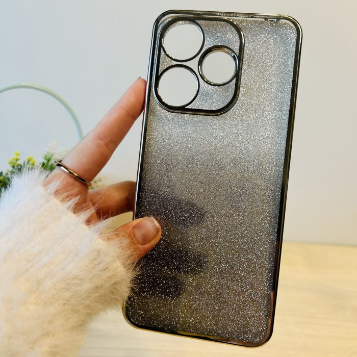 Чохол на xiaomi redmi 13 силіконова жіноча накладка блискучий градієнт сріблястий - Зображення 2