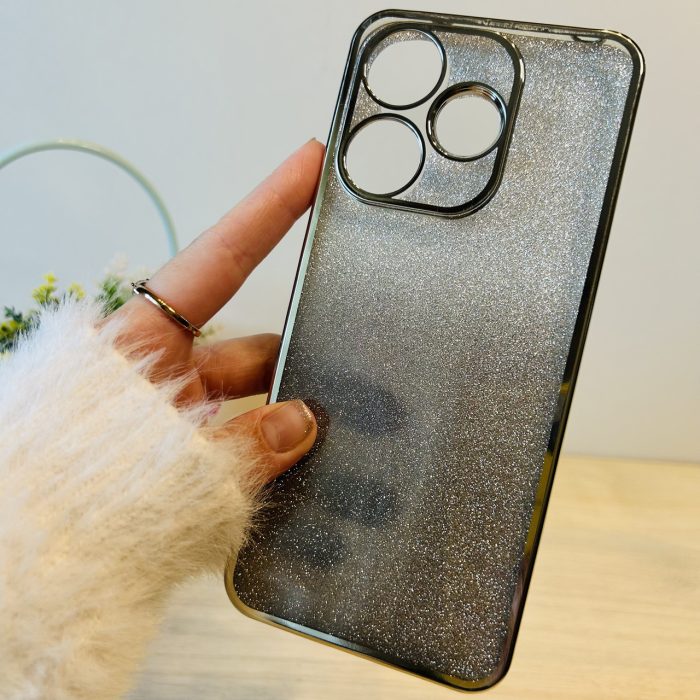 Чохол на xiaomi redmi 13 силіконова жіноча накладка блискучий градієнт сріблястий - Зображення 3
