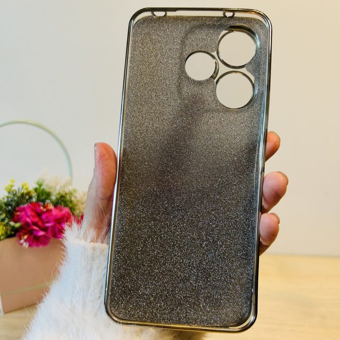 Чохол на xiaomi redmi 13 силіконова жіноча накладка блискучий градієнт сріблястий - Зображення 8