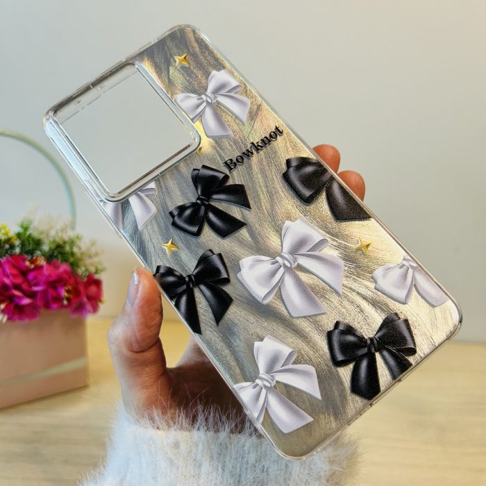 Чохол на xiaomi redmi Note 13 4g силіконова жіноча накладка блискуча з малюнком бантики - Зображення 2