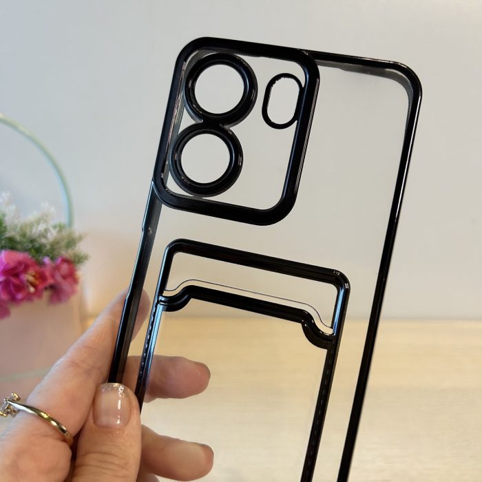 Чохол на xiaomi redmi 13c силіконовий жіночий із сірою рамкою та кишенею під картки - Зображення 8