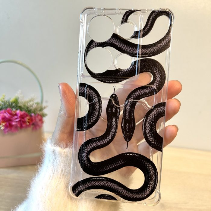 Чохол для xiaomi redmi Note 13 4g жіночий силіконовий з кишенею під картки та малюнком (змія) - Зображення 6