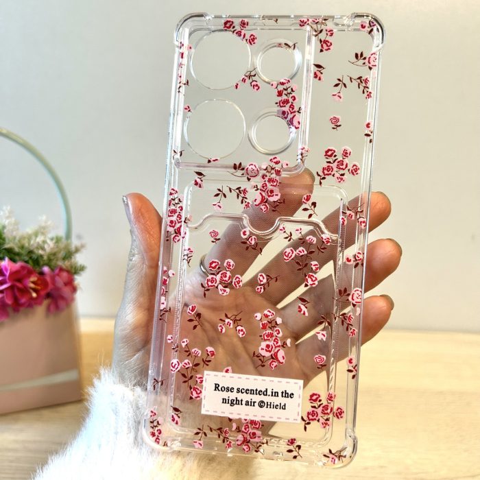 Чохол для Poco m6 pro 4g силіконовий прозорий з відділом під картки Image Pocket квіти - Зображення 7