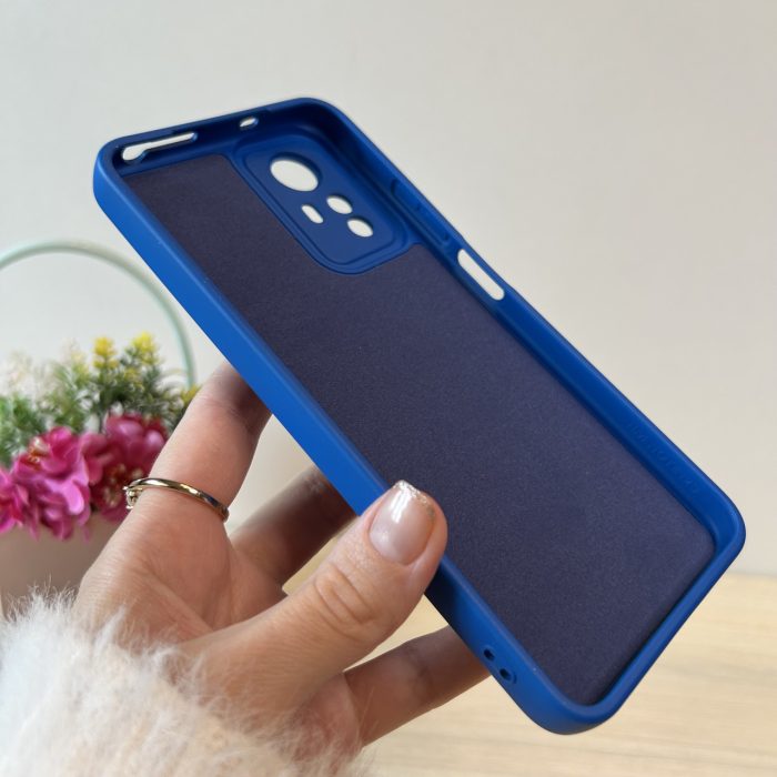 Набір чохол + скло для Xiaomi redmi Note 12s силіконовий однотонний з мікрофіброю синій - Зображення 9