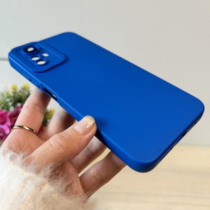 Набір чохол + скло для Xiaomi redmi Note 12s силіконовий однотонний з мікрофіброю синій - Зображення 6