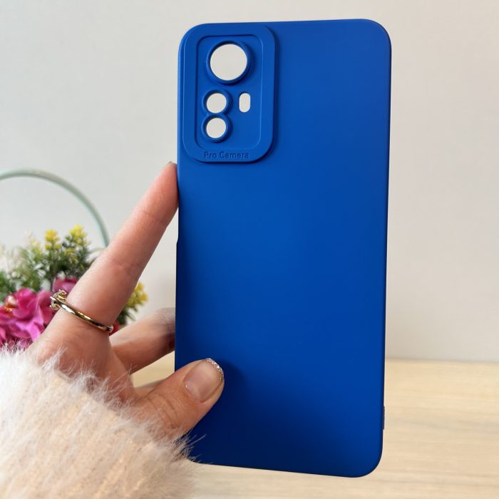 Набір чохол + скло для Xiaomi redmi Note 12s силіконовий однотонний з мікрофіброю синій - Зображення 3