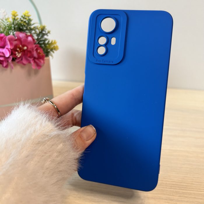 Набір чохол + скло для Xiaomi redmi Note 12s силіконовий однотонний з мікрофіброю синій - Зображення 4