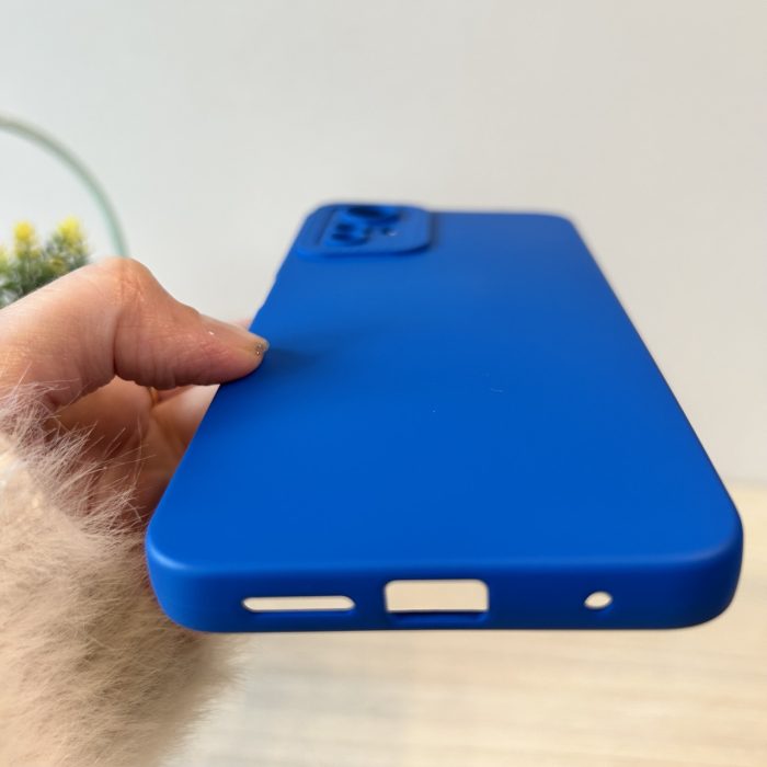 Набір чохол + скло для Xiaomi redmi Note 12s силіконовий однотонний з мікрофіброю синій - Зображення 7