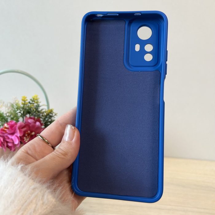 Набір чохол + скло для Xiaomi redmi Note 12s силіконовий однотонний з мікрофіброю синій - Зображення 8