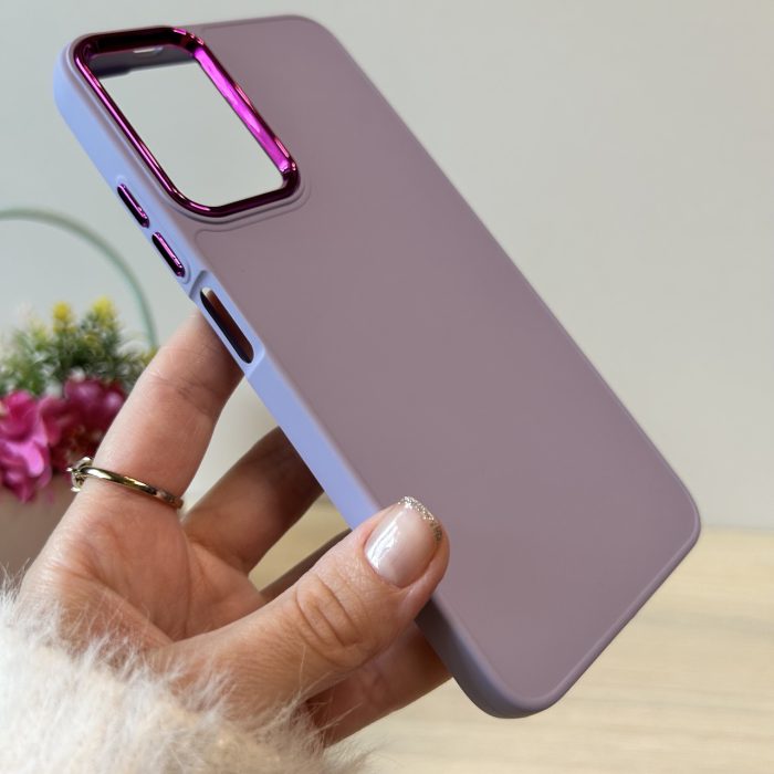 Набір чохол + скло для Xiaomi redmi Note 12s силіконовий однотонний матовий Metal Frame фіолетовий - Зображення 3