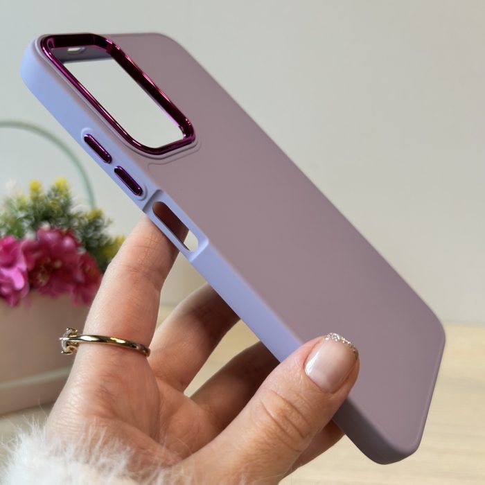 Набір чохол + скло для Xiaomi redmi Note 12s силіконовий однотонний матовий Metal Frame фіолетовий - Зображення 4