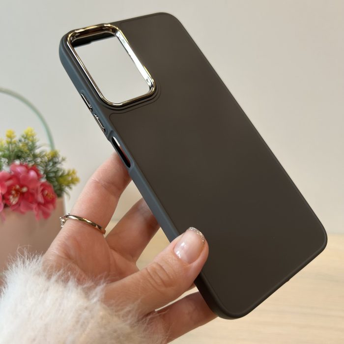 Набір чохол + скло для xiaomi redmi Note 11 / Note 11s силіконовий однотонний матовий Metal Frame (сірий) - Зображення 5