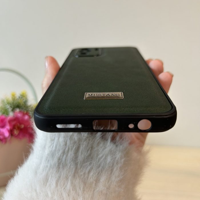 Набір чохол + скло для xiaomi redmi Note 10 4g / Note 10s силіконовий шкіряний чохол Mustang (зелений) - Зображення 7