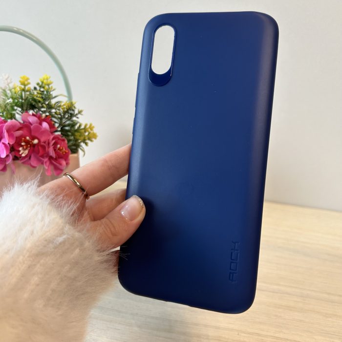 Набір чохол + скло на Xiaomi redmi 9a силіконовий однотонний синій - Зображення 3