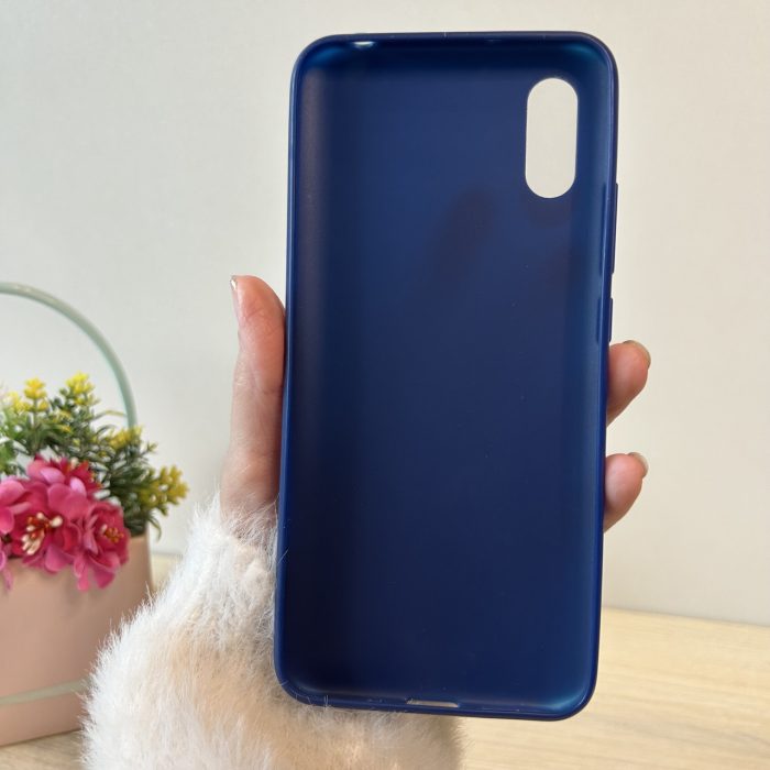Набір чохол + скло на Xiaomi redmi 9a силіконовий однотонний синій - Зображення 7