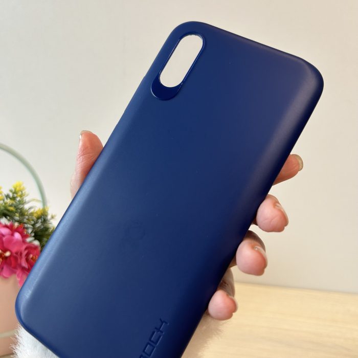 Набір чохол + скло на Xiaomi redmi 9a силіконовий однотонний синій - Зображення 6