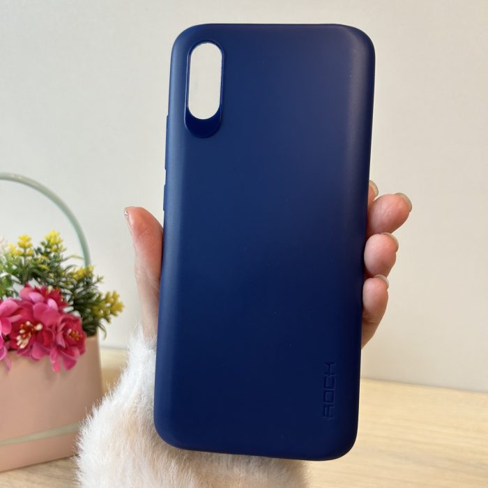Набір чохол + скло на Xiaomi redmi 9a силіконовий однотонний синій - Зображення 2