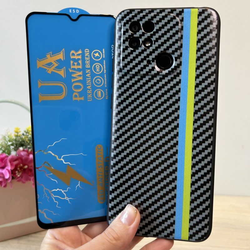 Набір чохол + скло для xiaomi redmi 10c силіконовий однотонний сірий Silicone Entry lux