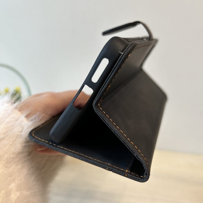 Чохол для xiaomi redmi Note 11 pro книжка підставка з хлястиком і візитницею чорний - Зображення 6