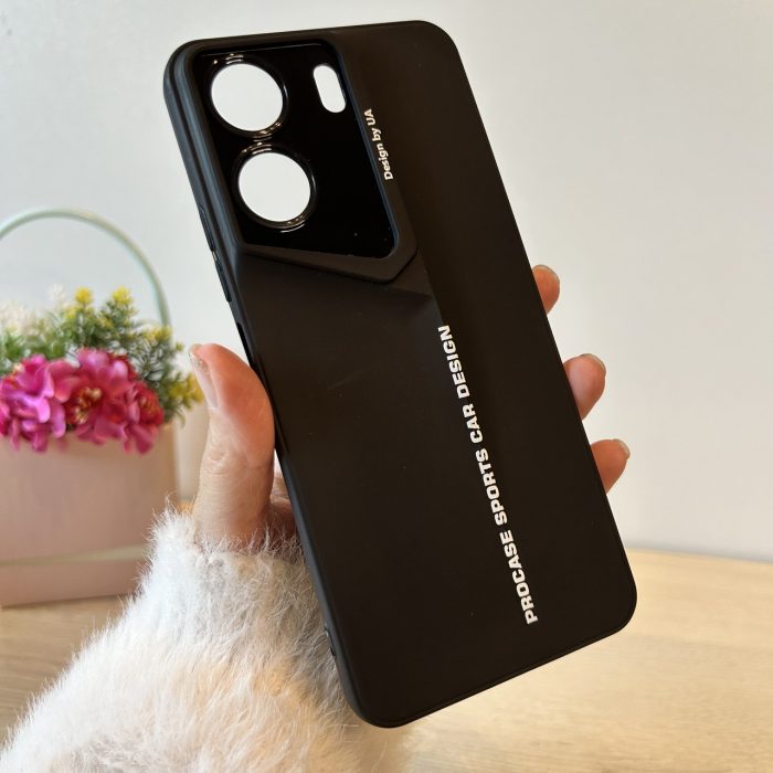 Набір чохол + скло для xiaomi redmi 13c силіконовий однотонний бампер Sports Car Design (чорний) - Зображення 4
