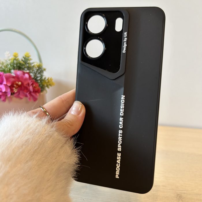 Набір чохол + скло для xiaomi redmi 13c силіконовий однотонний бампер Sports Car Design (чорний) - Зображення 2