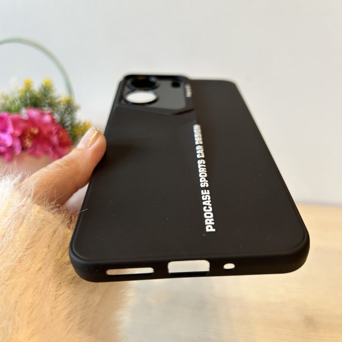 Набір чохол + скло для xiaomi redmi 13c силіконовий однотонний бампер Sports Car Design (чорний) - Зображення 7