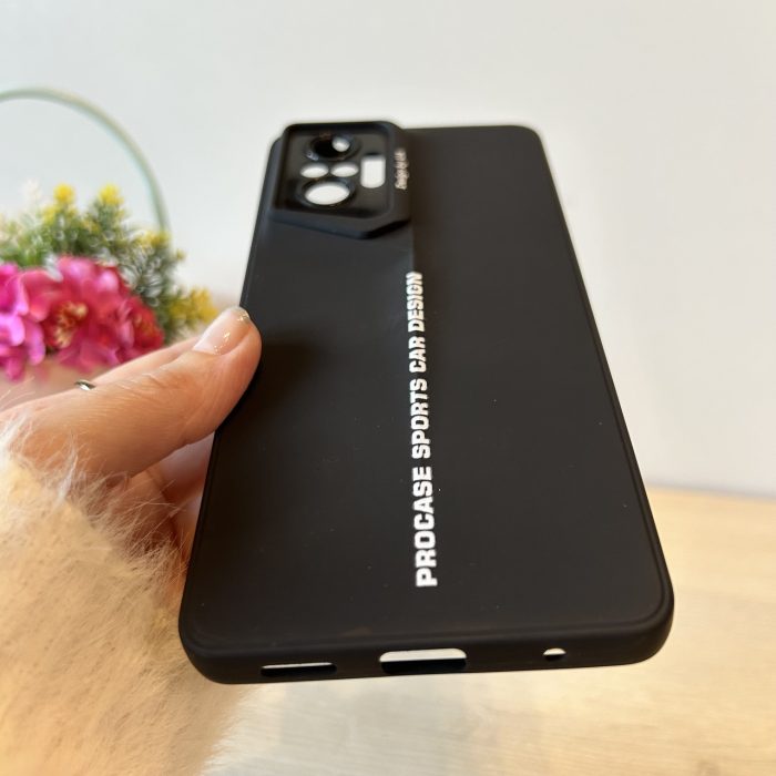 Набір скло + чохол для xiaomi redmi Note 10 pro силіконовий однотонний Sports Car Design (чорний) - Зображення 6
