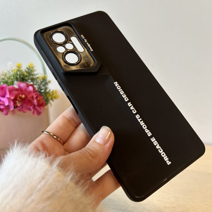 Набір скло + чохол для xiaomi redmi Note 10 pro силіконовий однотонний Sports Car Design (чорний) - Зображення 5