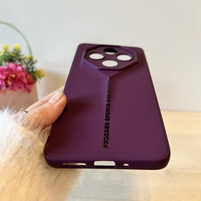 Набор стекло + чехол для xiaomi redmi 14c силіконовий однотонний бампер Sports Car Design (фиолетовый) - Зображення 7