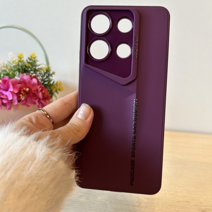 Набор стекло + чехол для xiaomi redmi Note 13 4g силіконовий однотонний бампер Sports Car Design (фиолетовый) - Зображення 2